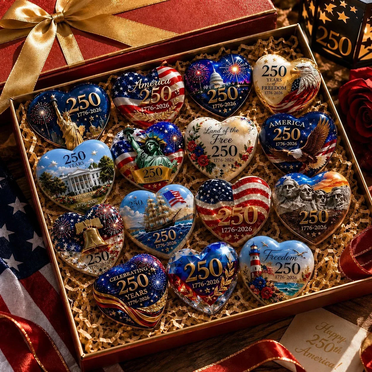 PatriotHearts – Colección de Adornos en Forma de Corazón por el 250 Aniversario de América