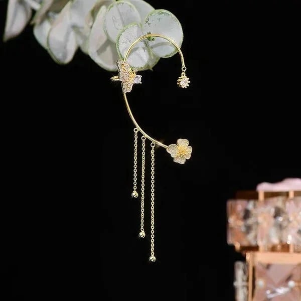 ButterGlow – Pendientes de flecos de mariposa de circonita cúbica