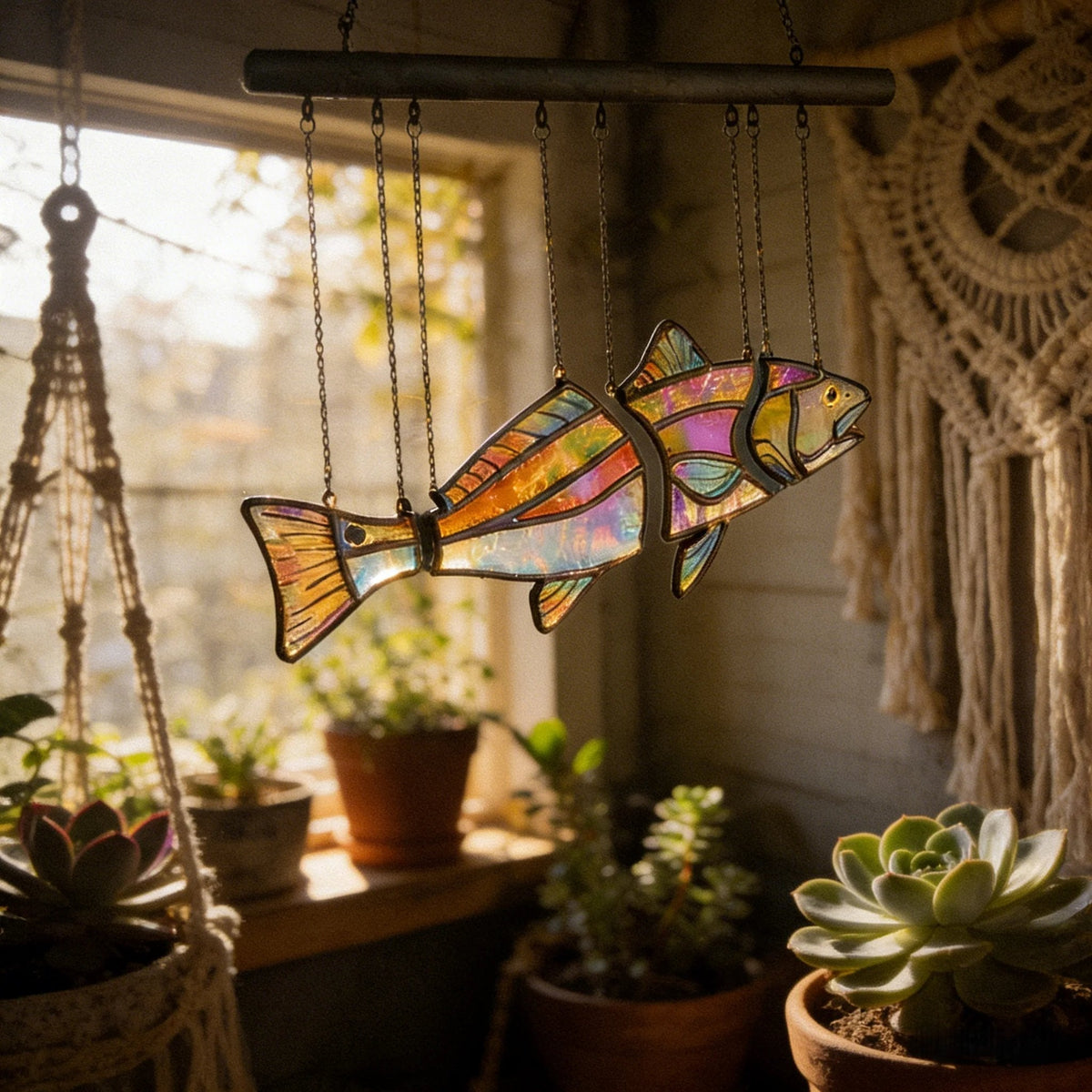 AquaLume – Arte artesanal de peces para ventanas
