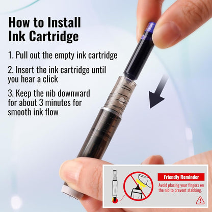 InkGlide – Einziehbares Füllhalter-Set mit feiner Feder