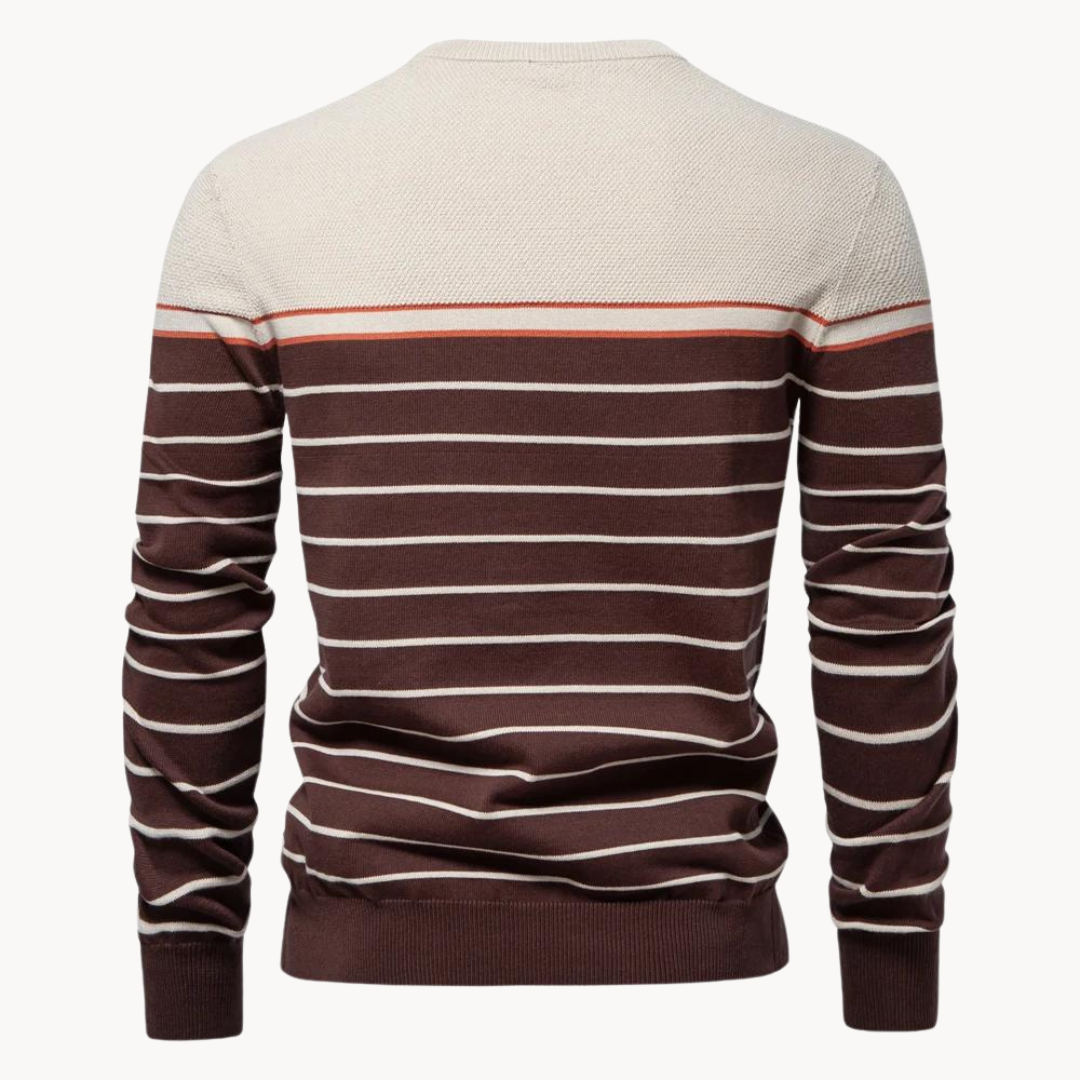 Gestreifter Baumwollpullover im Atlantic-Stil | ALEVITA