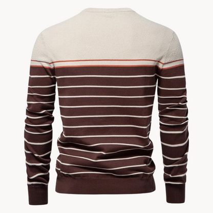 Gestreifter Baumwollpullover im Atlantic-Stil | ALEVITA