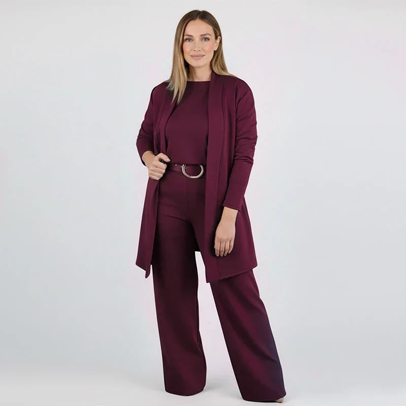 Elegante conjunto de 3 piezas con caída fluida – Lunara™