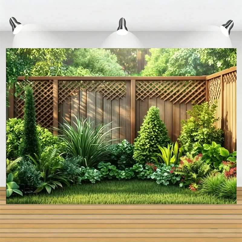 GardenCharm – Fondo de fiesta con celosía Woodland