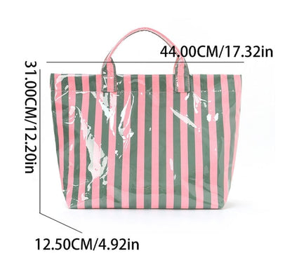 CarryWave – Bolso tote a rayas de lona duradero