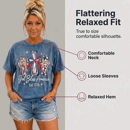 GodBless – Camiseta vintage de mujer del 250.º aniversario