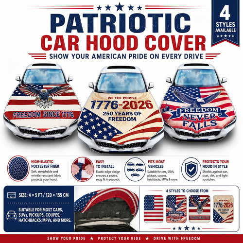 LibertyShield – Cubierta de capó para coche con bandera americana