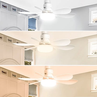 BreezeGlow – Ventilador de Techo de Casquillo con Iluminación LED Ajustable