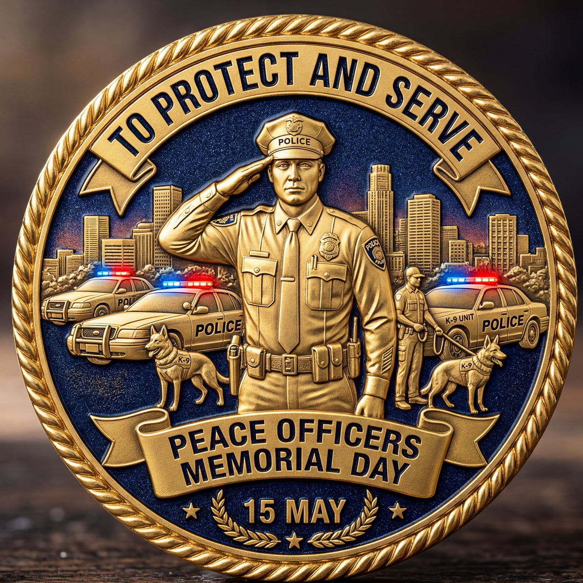 ValorBadge - Moneda conmemorativa de la policía – Blue Lives Remembered