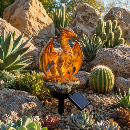 DrakeLight – Decoración Solar de Jardín con Dragón Fantasía