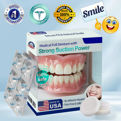 AuraSmile – Dentadura completa de succión fuerte de grado médico