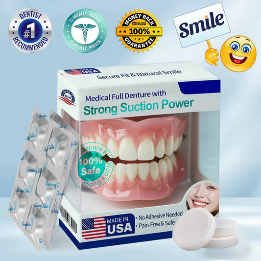 AuraSmile – Dentadura completa de succión fuerte de grado médico