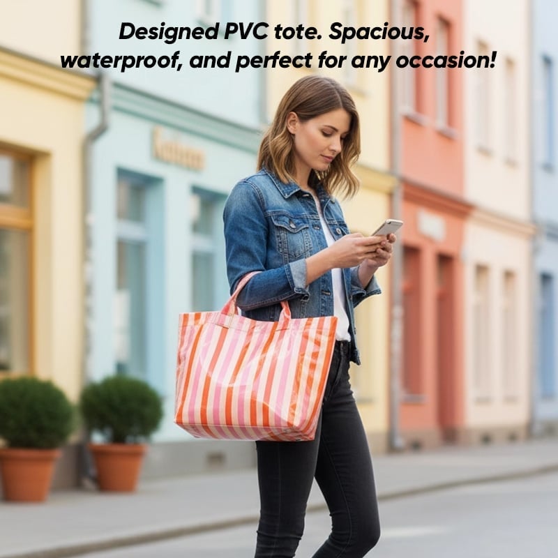 CarryWave – Bolso tote a rayas de lona duradero
