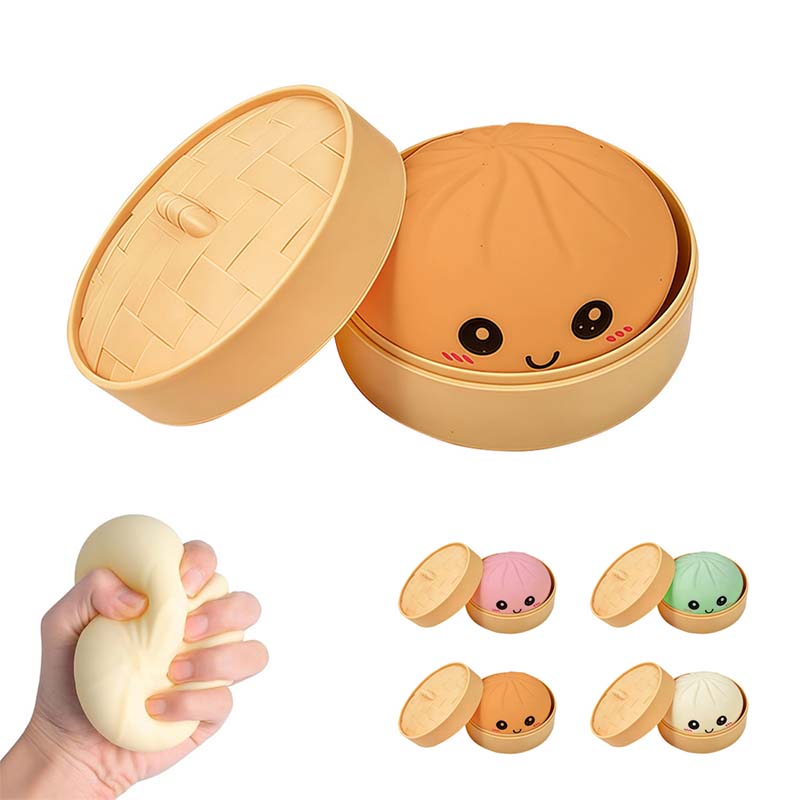 SquishJoy – Juguete Blando Súper Raro de Arcoíris con Forma de Dumpling Sonriente