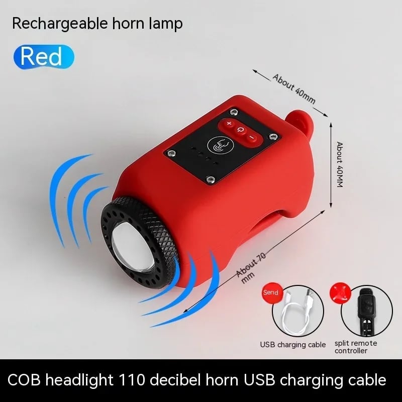 RideSafe – Claxon electrónico para bicicleta con potente foco