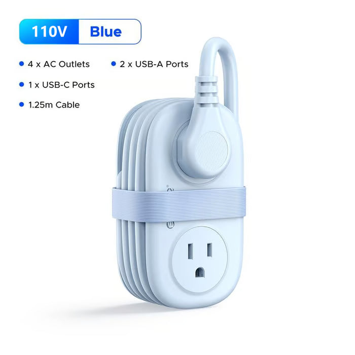 VoltPack – Regleta compacta de 4 tomas para viajes