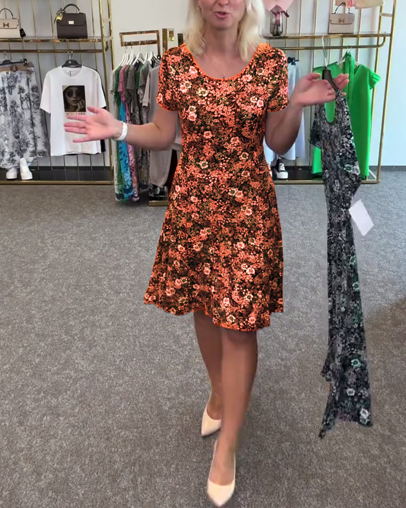 EleganceFit – Bedrucktes Kleid mit schlanker Taille