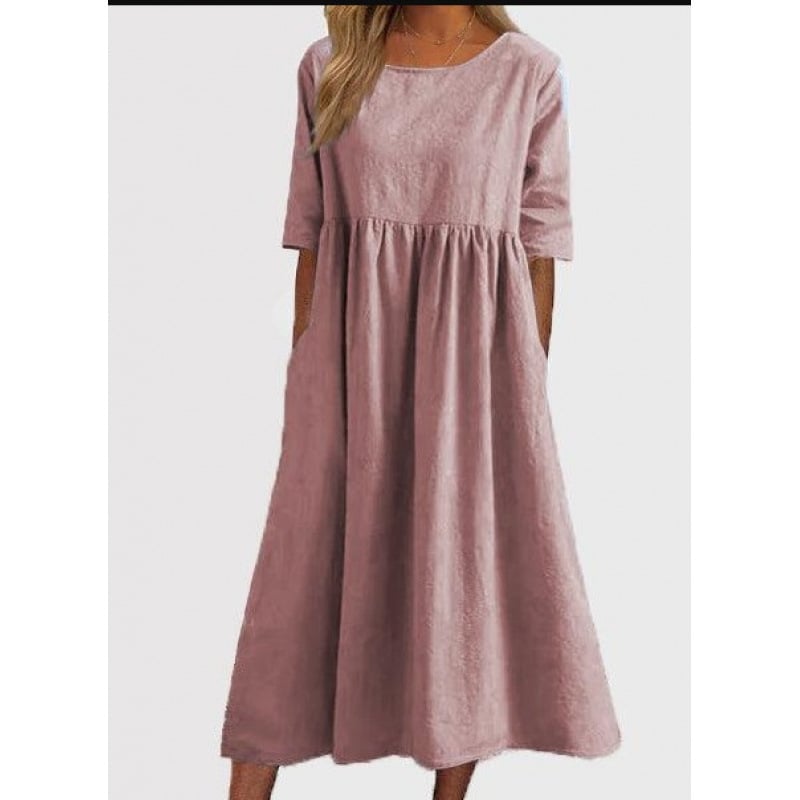 Breeza – Vestido de verano holgado de algodón y lino