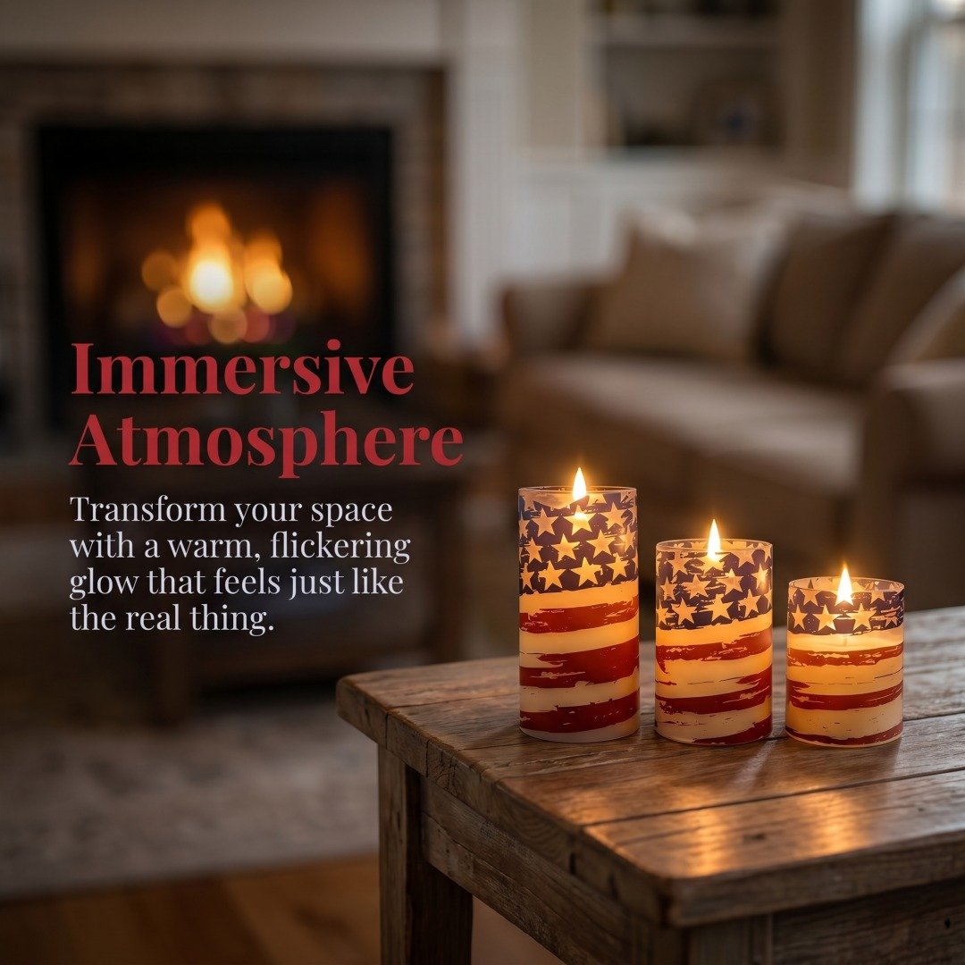 FreedomFlame – Von den USA inspirierte flammenlose Kerzenkollektion
