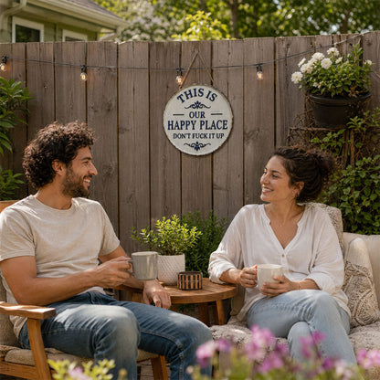 HomeBliss – Cartel Colgante "Este es Nuestro Lugar Feliz"