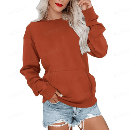 CozyCore – Sudadera sin Capucha Cuello Redondo para Mujer