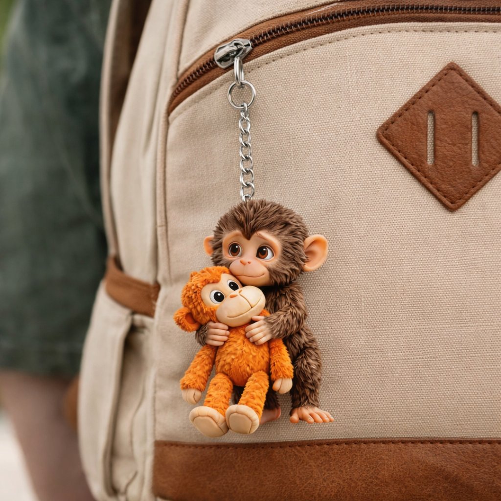 🐵3D viraler Boxaffen-Schlüsselanhänger 💕 – Emotionales Geschenk für Tierliebhaber, Familie, Freunde und geliebte Menschen🎁