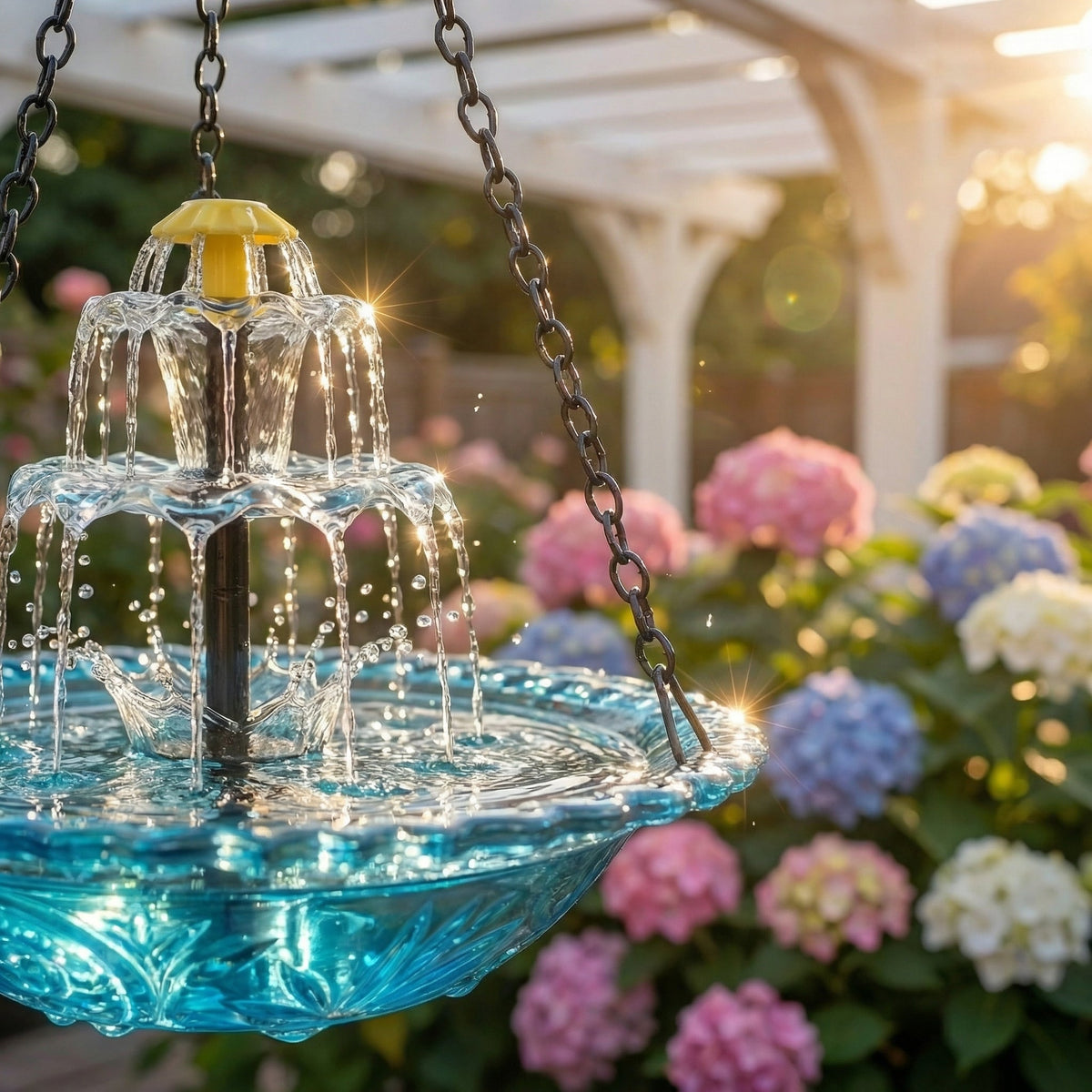 Fuente de baño para pájaros colgante Solar Cascade