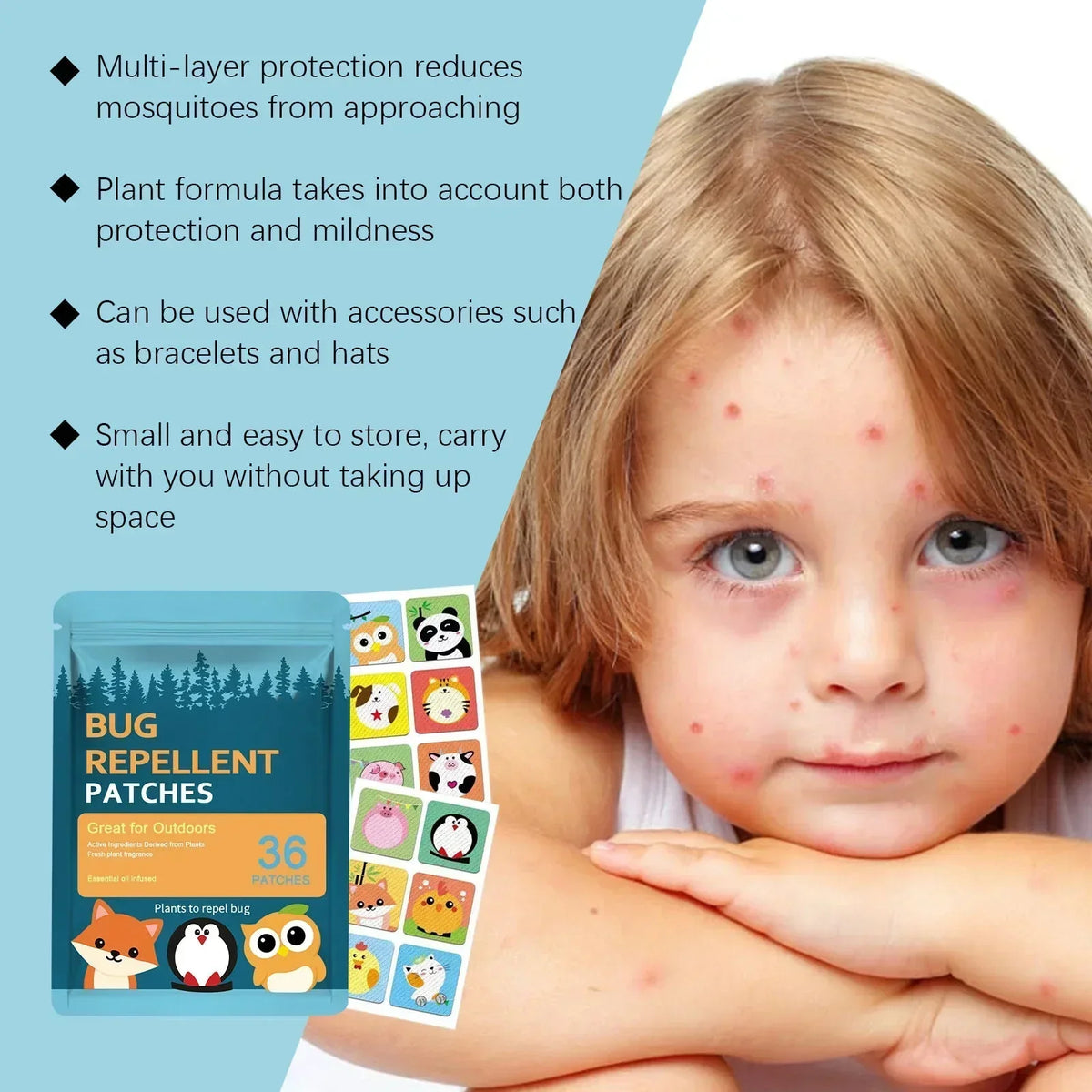 BuzzAway – Mückenschutz-Sticker für Kinder (36 Stück)