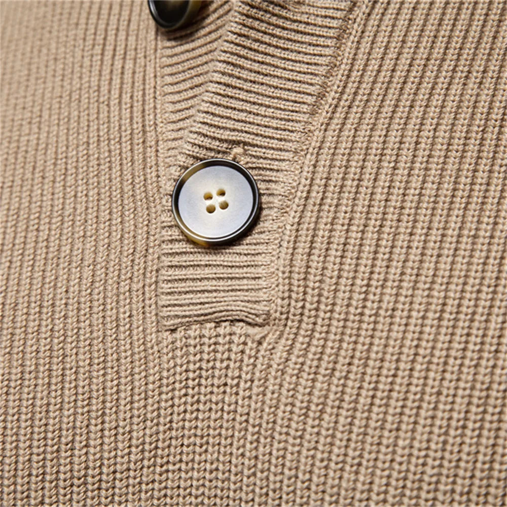 Ashton Button Mockneck Sweater | ALEVITA