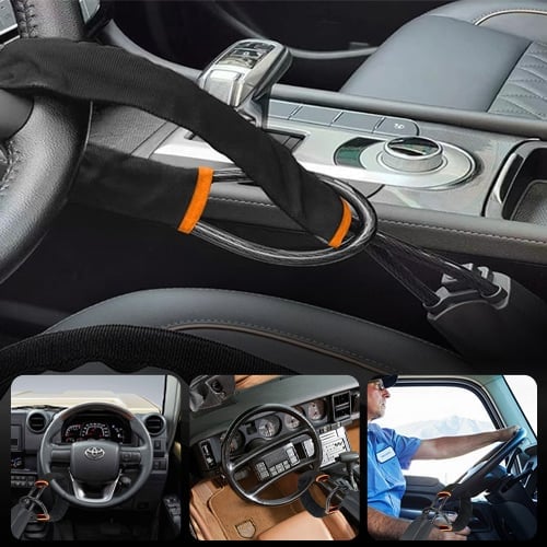 DriveDefender | Sistema antirrobo para coche con bloqueo del cinturón de seguridad y el volante