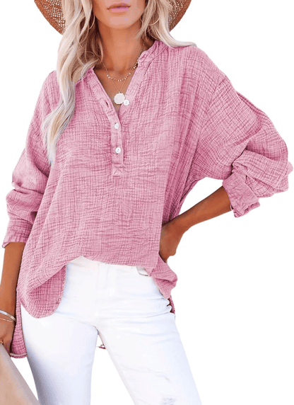 BreezyCharm Oberteil – Oversized-Bluse mit Struktur