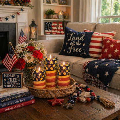 FreedomFlame – Von den USA inspirierte flammenlose Kerzenkollektion