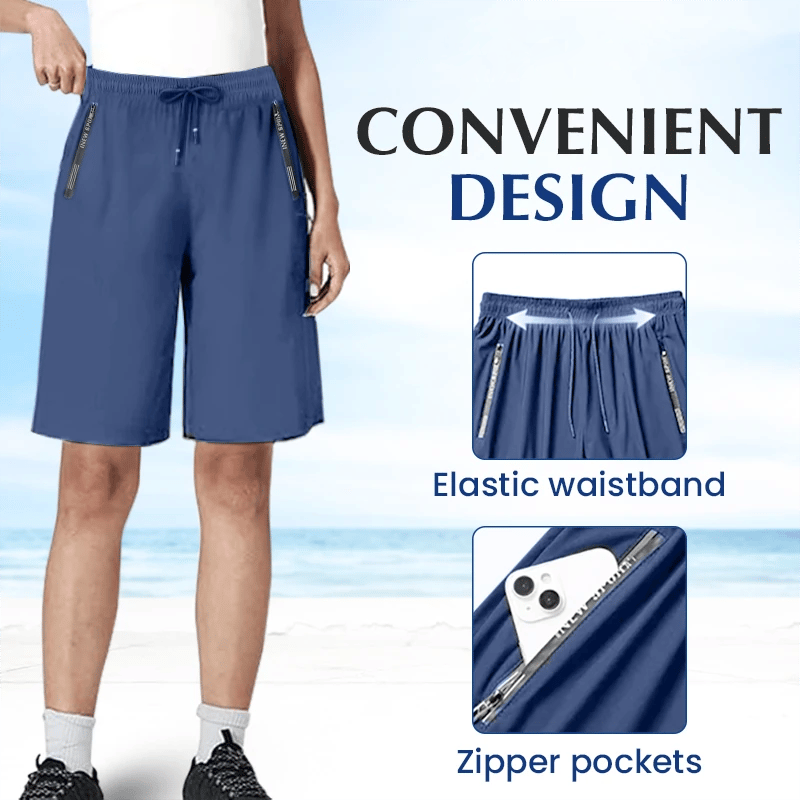 CoolStride – Atmungsaktive Eisseiden-Stretchshorts