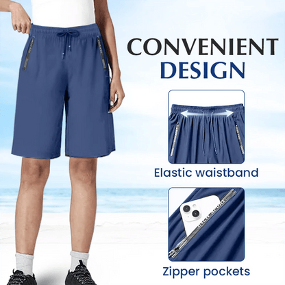 CoolStride – Atmungsaktive Eisseiden-Stretchshorts