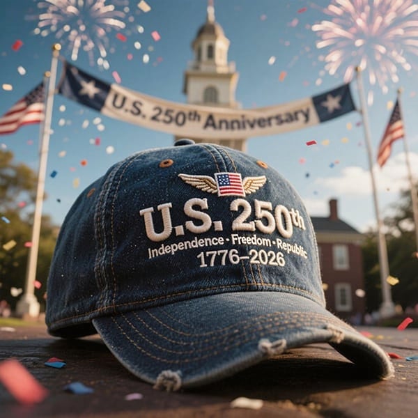 LibertyCap - Gorra con efecto vintage del 250 aniversario de EE. UU.