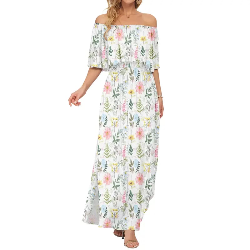 GraceLoom – Vestido Fluido de Hombros