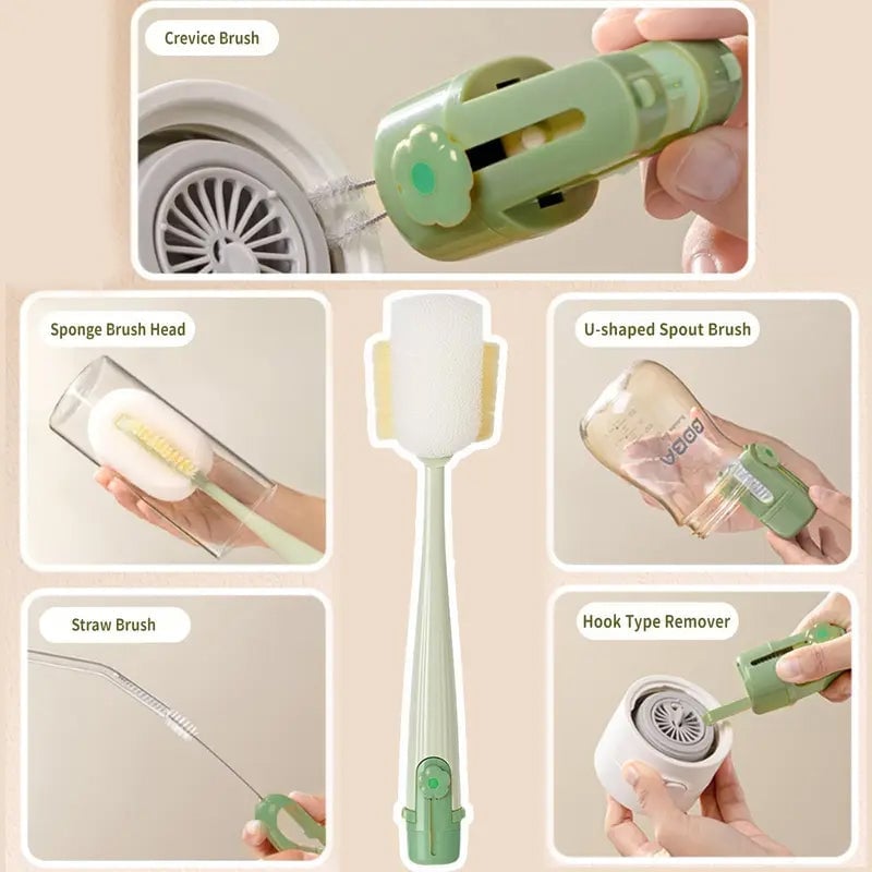 BrushPro | Cepillo de limpieza de botellas 5 en 1 versátil