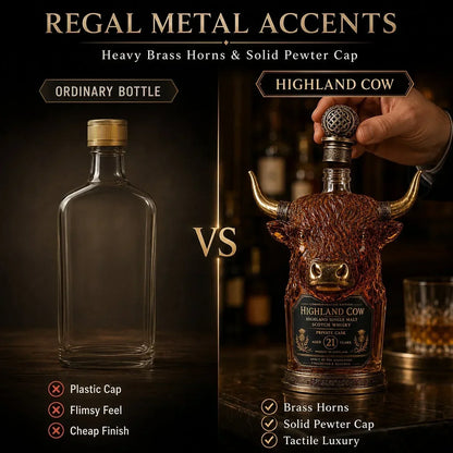 RegalHorn – Decantador de whisky de vaca de las Highlands de lujo