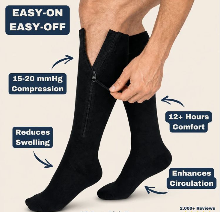 ZipFit – Calcetines de compresión deportivos con cremallera