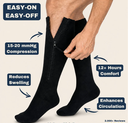 ZipFit – Calcetines de compresión deportivos con cremallera