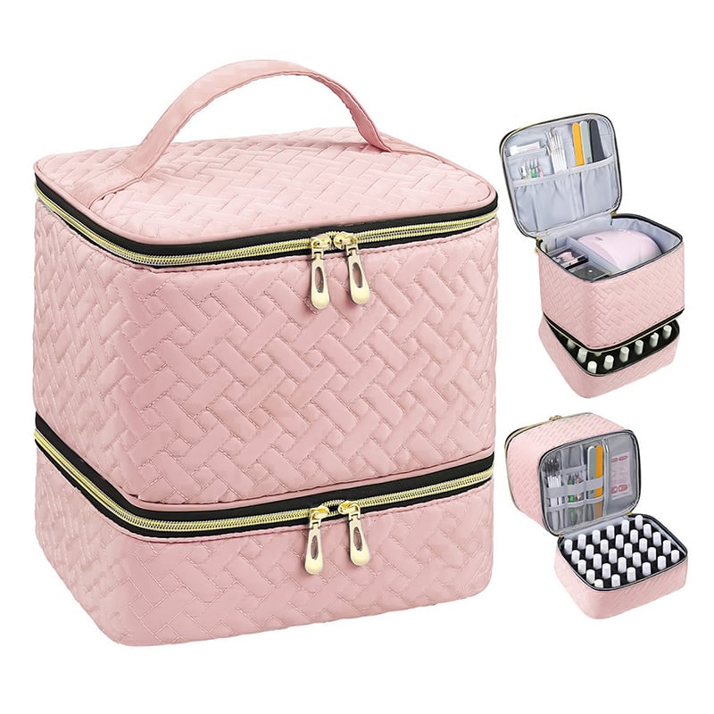 PolishPro – Estuche organizador de esmalte de uñas de doble capa de lujo