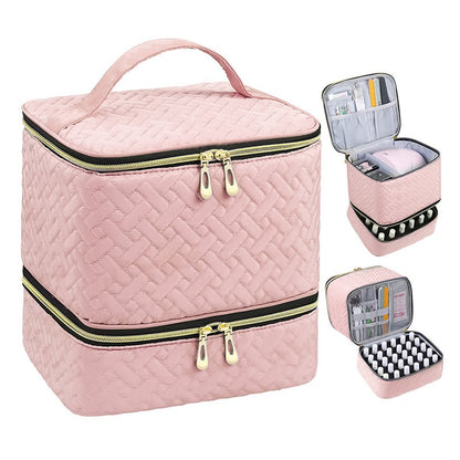 PolishPro – Estuche organizador de esmalte de uñas de doble capa de lujo