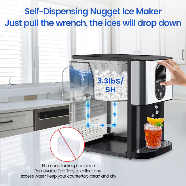 💥 Venta de Liquidación - Máquina para Hacer Hielo Nugget ❄️✨ Dispensador Automático de 20 kg/día 🧊