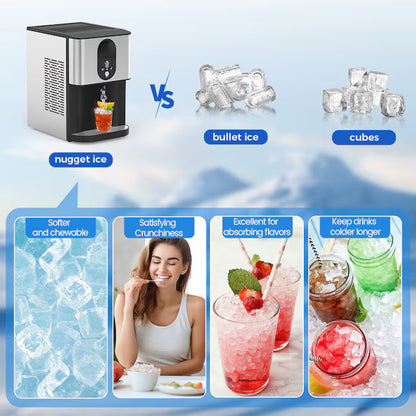 💥 Venta de Liquidación - Máquina para Hacer Hielo Nugget ❄️✨ Dispensador Automático de 20 kg/día 🧊