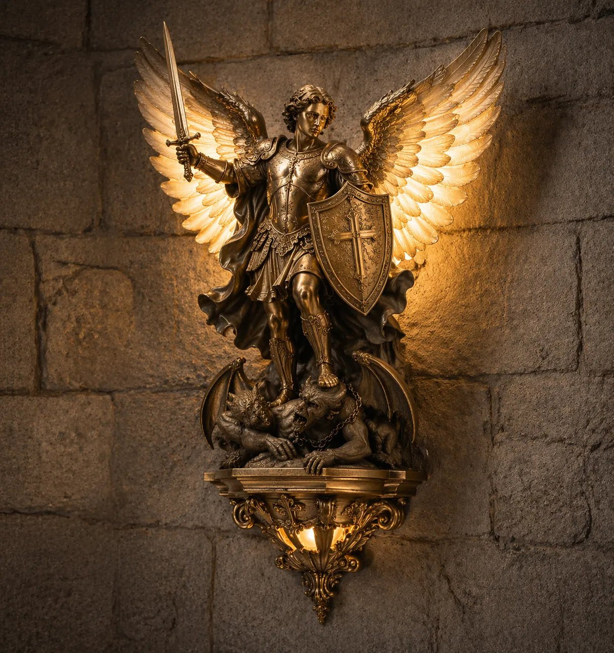 CelestialGuard – Erzengel Michael LED-Wandleuchte