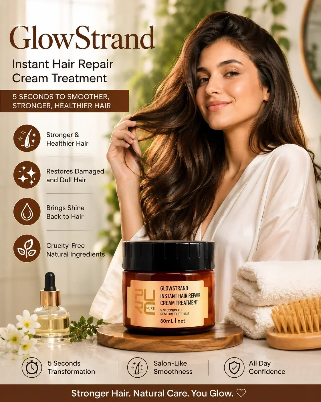 GlowStrand – Tratamiento en Crema Reparador Capilar Instantáneo