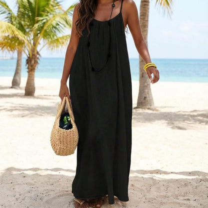 CalmMuse – Vestido largo transpirable de salón con tirantes finos