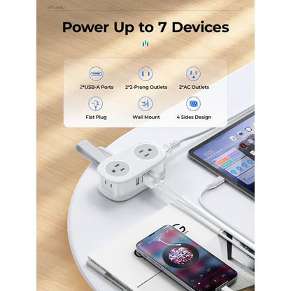 VoltPack – Regleta compacta de 4 tomas para viajes