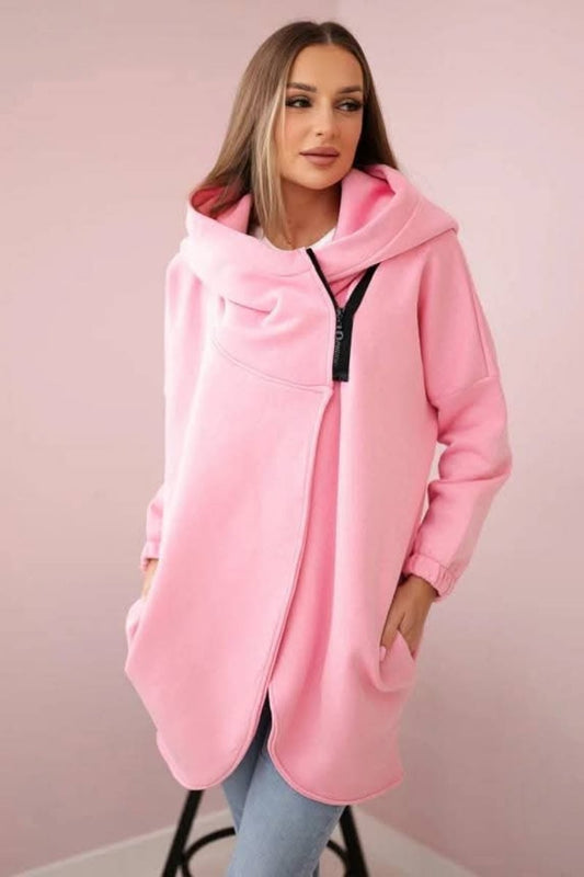 FlexiCurve – Sudadera con capucha y media cremallera de tallas grandes elegante