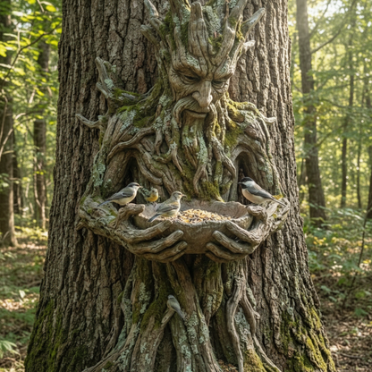 Das stille Opfer: Eine baumintegrierte Vogelfutter-Skulptur